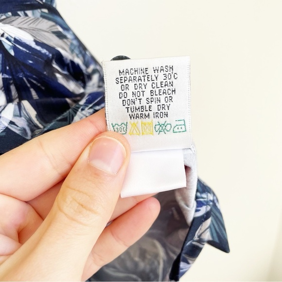 Bugatchi Uomo Hawaiian Floral Short Sleeve Shirt button up cobalt blue size XXL - Picture 5 of 9